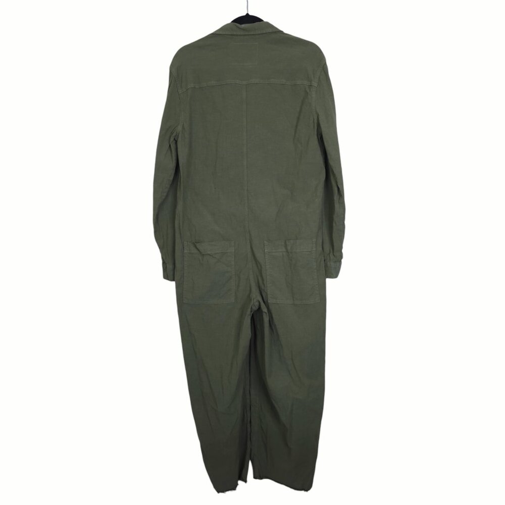 Frank & Eileen Northern Ireland Jumpsuit Army Green Italian‎ Linen Size M - Picture 7 of 11